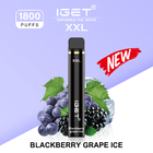 새로운 맛은 IGET XXL 1800 퍼프 7 밀리람베르트 능력 블랙베리 포도 얼음에 도착합니다