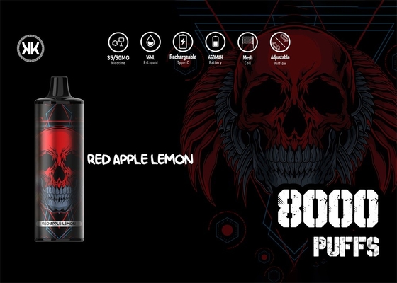 버릴 수 있는 KK 8000 퍼프 에너지 맥스는 재충전이 가능한 850mAh 배터리와 펜을 기화시킵니다