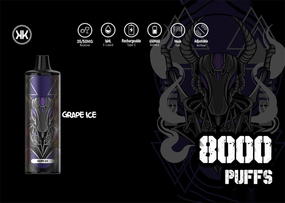 17 밀리람베르트 액체성 내부 에너지 맥스와 5% 니코틴 8000 퍼프 재충전이 가능한 Ｅ Cigs