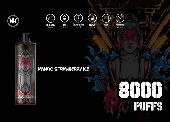17 밀리람베르트 액체성 내부 에너지 맥스와 5% 니코틴 8000 퍼프 재충전이 가능한 Ｅ Cigs