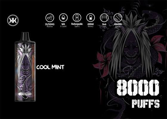 17ML EPOD 맥스 일회용 불연성 담배 12 종류는 8000 퍼프 5% 니코틴 증기를 맛을 냅니다