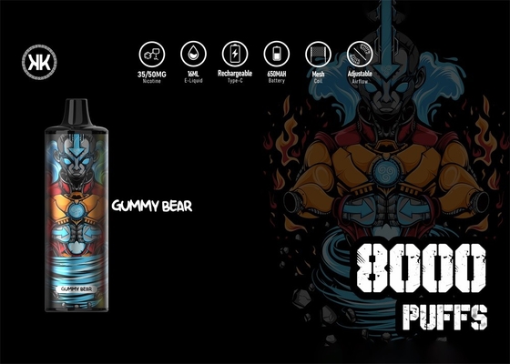 17ML EPOD 맥스 일회용 불연성 담배 12 종류는 8000 퍼프 5% 니코틴 증기를 맛을 냅니다