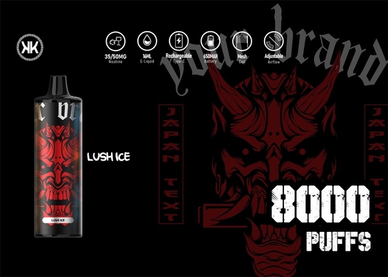 버릴 수 있는 KK 8000 퍼프 에너지 맥스는 재충전이 가능한 850mAh 배터리와 펜을 기화시킵니다