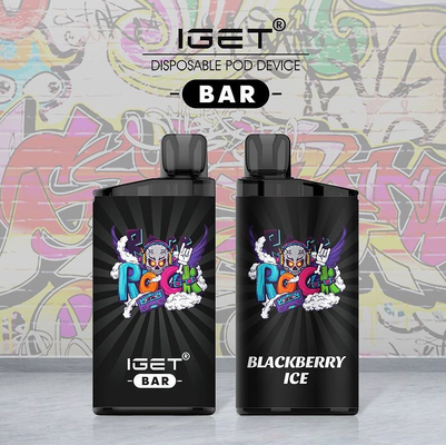 25 풍미 IGET 바 5% 니코틴 일회용 불연성 담배 1500mAh 3500은 12가지 밀리람베르트 액체를 내뿜습니다
