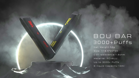 BOU 바 SMOK 버릴 수 있는 3000 퍼프 증발기 10 밀리람베르트 e-액체 1350 mah 배터리 담배