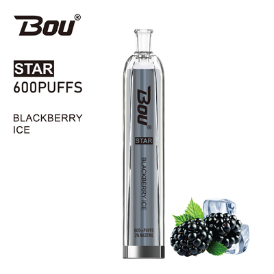 작은 가지고 다닐 수 있는 일회용은 보우 스타 600 퍼프 2% 니코틴 20 맛 500Mah 배터리를 기화시킵니다