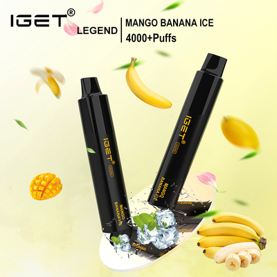 IGET 전설 20 맛 5% 니코틴 일회용 Vape 펜 1350mAh 4000 퍼프