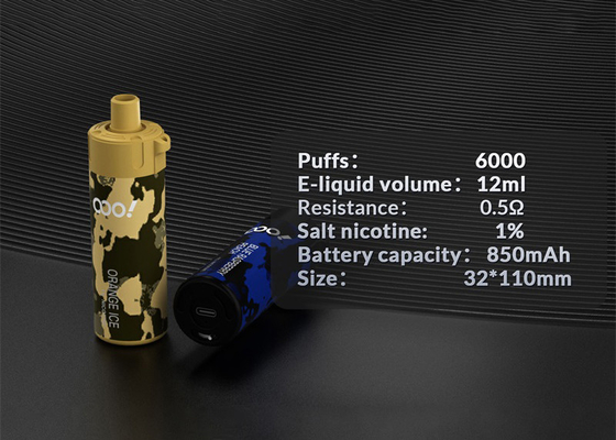 DTL 빅 스모킹 1% Nic 일회용 에너지 프로 6000 분첩 메쉬 코일 E Cig