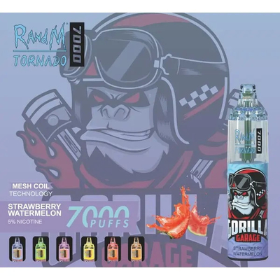 Fumot RandM 토네이도 7000 펌프 유쾌한 아이스 과일 맛 가용 Mesh 코일 5% 니코틴 용량 일회용vape