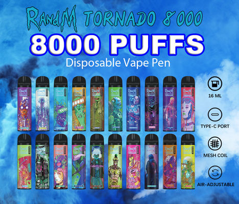 증기 전자 담배 31 맛을 피우는 RANDM 토네이도 포도 얼음 16 ML