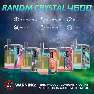 호리호리한 박스 일회용은 랜드텀 크리스탈 4600 퍼프 10ML 프리미엄 가지고 다닐 수 있는 증발기를 기화시킵니다