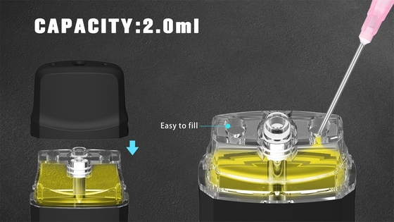 2 밀리람베르트 4*2.0 밀리미터 개구 1.4 옴저항 CBD는 펜 280mAh 재충전이 가능한 버릴 수 있는 포드를 기화시킵니다