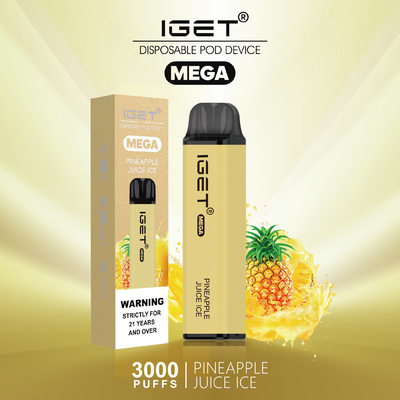 버릴 수 있는 독창적인 설계는 선택적인 펜 IGET 엄청나게 큰 3000 퍼프 8 풍미를 기화시킵니다