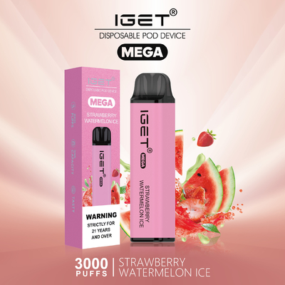 버릴 수 있는 독창적인 설계는 선택적인 펜 IGET 엄청나게 큰 3000 퍼프 8 풍미를 기화시킵니다