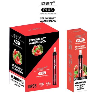 우수한 품질 일회용 전자 담배 펜 1200 퍼프 4.8ml Iget Plus 일회용 Vape