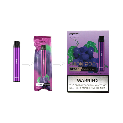 고품질 전자 담배 600 퍼프 2.4ml Iget Shion 일회용 Vape 펜