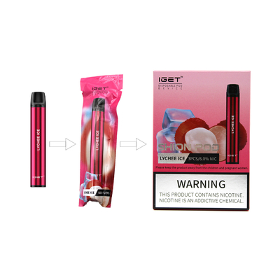 고품질 전자 담배 600 퍼프 2.4ml Iget Shion 일회용 Vape 펜