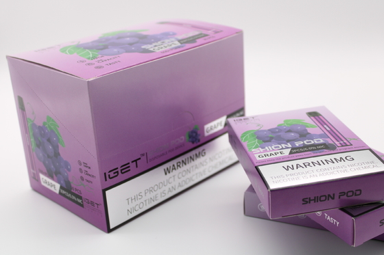 정통 IGET SHION 일회용 전자 담배 포드 장치 600 퍼프 400mAh 배터리 Vape 펜