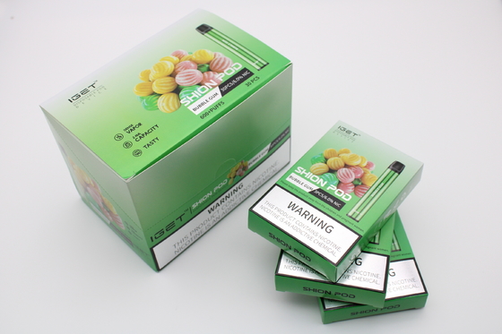 정통 IGET SHION 일회용 전자 담배 포드 장치 600 퍼프 400mAh 배터리 Vape 펜