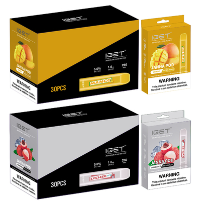 280mah 수박 IGET Vape 일회용 JANNA Vape 펜 450 퍼프