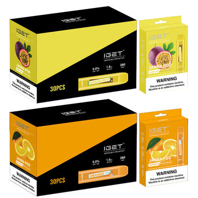 280mah 수박 IGET Vape 일회용 JANNA Vape 펜 450 퍼프