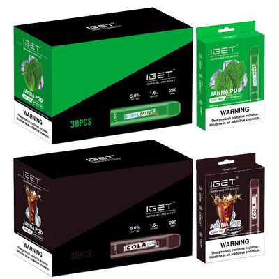 280mah 수박 IGET Vape 일회용 JANNA Vape 펜 450 퍼프