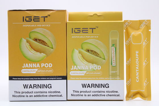 IGET JANNA 1.6ml 전자 Vape 펜, 450 퍼프 E 액체 담배
