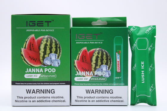 IGET JANNA 1.6ml 전자 Vape 펜, 450 퍼프 E 액체 담배