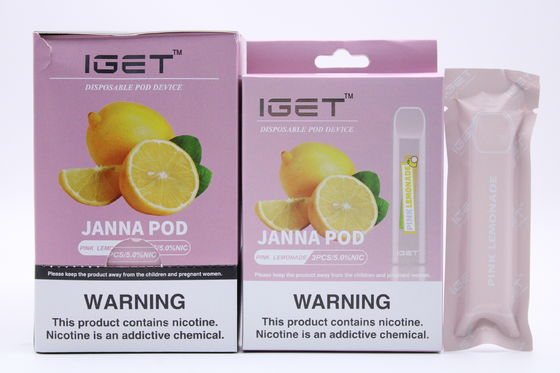 IGET JANNA 1.6ml 전자 Vape 펜, 450 퍼프 E 액체 담배