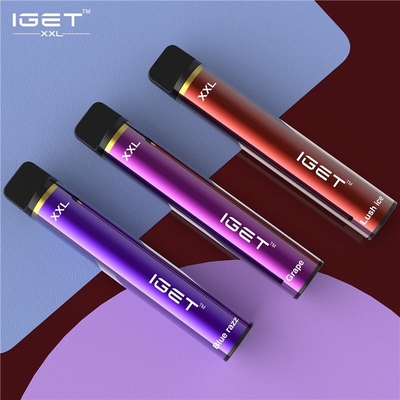 확실한 Iget 1800 퍼프 휴대용 꼬투리 Vape, 7ml XXL 연기가 나는 기화기 펜