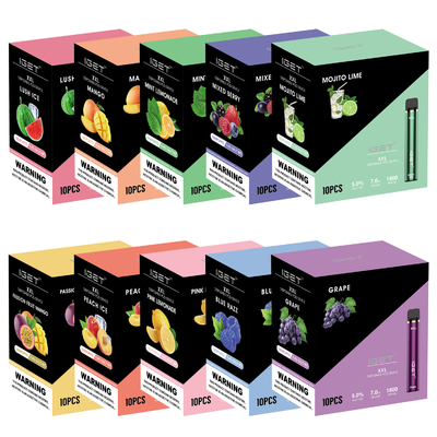 확실한 Iget 1800 퍼프 휴대용 꼬투리 Vape, 7ml XXL 연기가 나는 기화기 펜