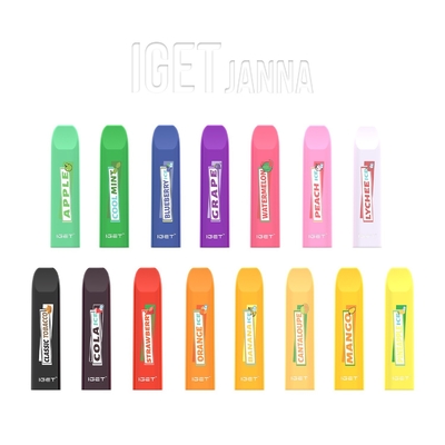 1.6ml 450 퍼프 일회용 Vape 펜 포드 장치 IGET JANNA 일회용