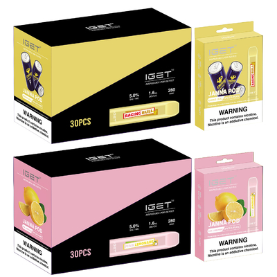 450 퍼프 1.6ml IGET Vape 일회용 JANNA 전자담배