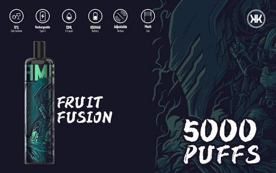 850mAh EPOD 일회용 Vape 5000Puffs E 시가 여러 맛