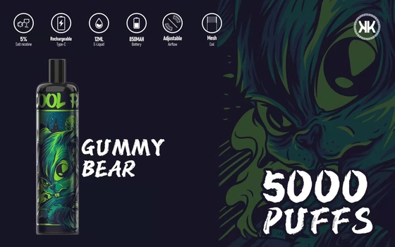 5000Puffs 12ml 처분할 수 있는 기화기 펜, 망고 EPOD 전자 건강 담배