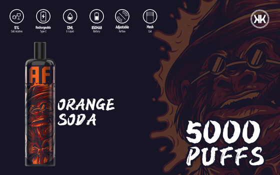5000Puffs 12ml 처분할 수 있는 기화기 펜, 망고 EPOD 전자 건강 담배