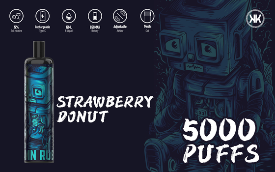 5000Puffs 12ml 처분할 수 있는 기화기 펜, 망고 EPOD 전자 건강 담배