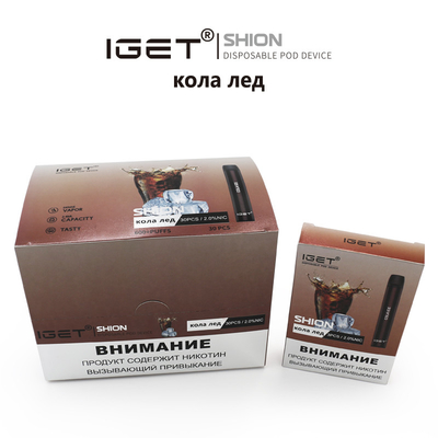 재고 있음 일회용 IGET Vape IGET SHION 600 퍼프 400 mah 배터리 담배
