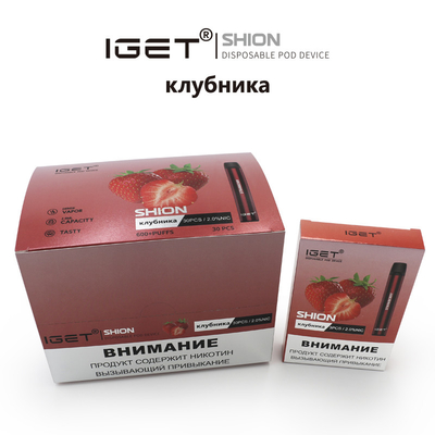 재고 있음 일회용 IGET Vape IGET SHION 600 퍼프 400 mah 배터리 담배