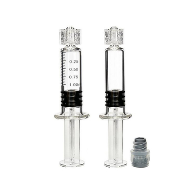 0.5ml 1ml 빈 명확한 Thc 기름 유리제 주사통 처분할 수 있는 루어 자물쇠 불필요한 주입