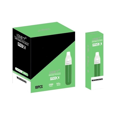 재고 있음 IGET 2300 IGET MAX 1100mah 배터리 5% 니코틴 일회용 Vape 펜