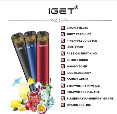 기존 IGET Vape IGET Nova 3 종류 6% 니코틴 Vape 스타터 키트 재고 있음