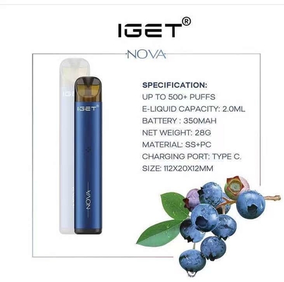 기존 IGET Vape IGET Nova 3 종류 6% 니코틴 Vape 스타터 키트 재고 있음