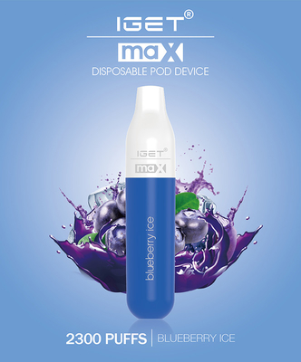 정통 IGET MAX Vape 펜 전자 담배 장치 1100mAh 배터리 8ml 포드