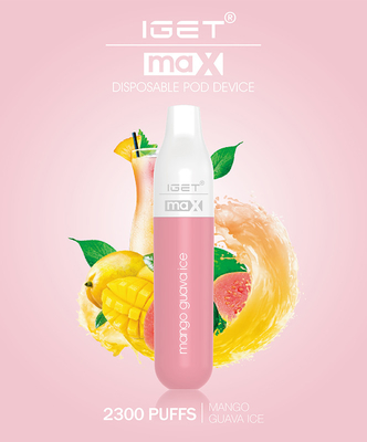정통 IGET MAX Vape 펜 전자 담배 장치 1100mAh 배터리 8ml 포드