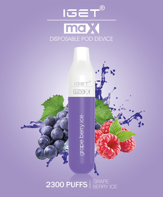 정통 IGET MAX Vape 펜 전자 담배 장치 1100mAh 배터리 8ml 포드