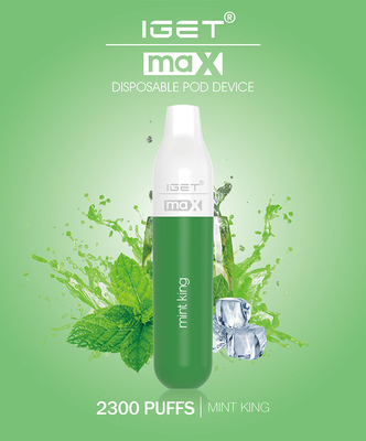 정통 IGET MAX Vape 펜 전자 담배 장치 1100mAh 배터리 8ml 포드