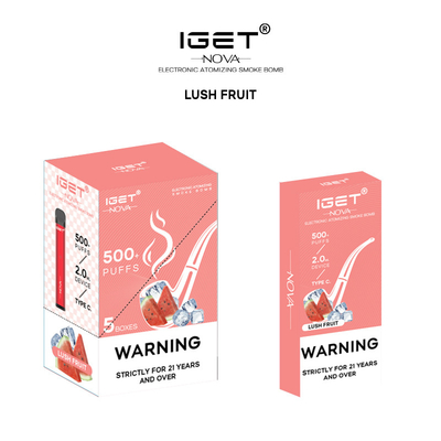 100% 원래 IGET 노바 치환성 포드 재충전하는 배터리 500Puffs 6% 니코틴은 기화합니다