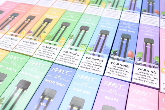 기존 IGET XXL 1800 퍼프 일회용 950mAh 배터리 전자 담배 포드 장치 키트