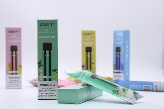 기존 IGET XXL 1800 퍼프 일회용 950mAh 배터리 전자 담배 포드 장치 키트